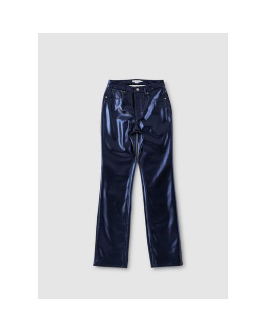Womens Good Icon Metallic Trousers In Blue Rinse Metallic di GOOD AMERICAN