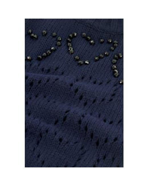 Navy Diana Beaded Knit di FABIENNE CHAPOT in Blue