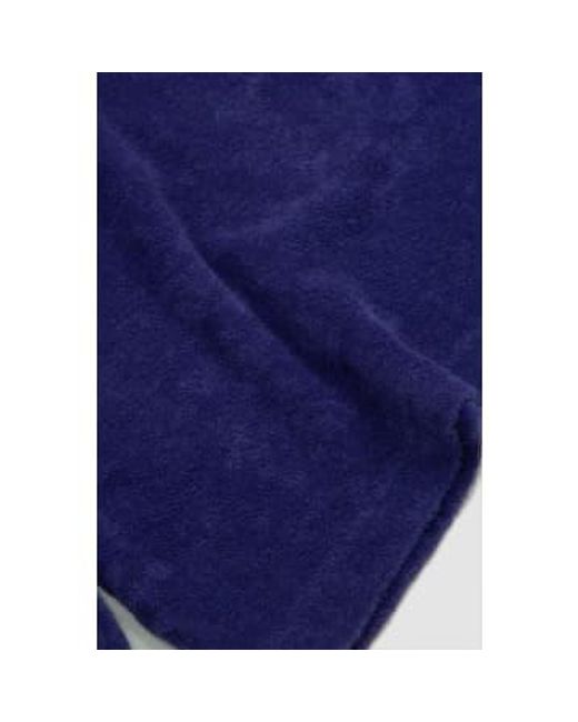 Gran Sasso Blue Open Collar Terry Fleece Polo 50 for men