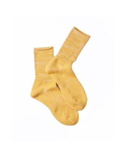 RoToTo Yellow Washi Pile Crew Socks for men