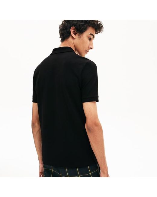 lacoste black slim fit polo