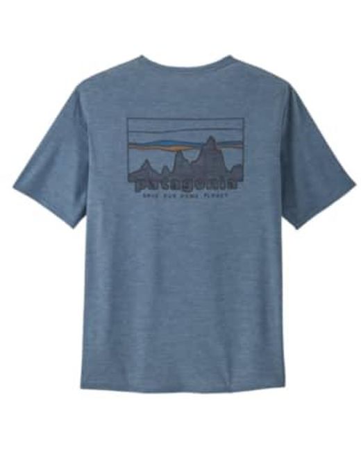 Patagonia Blue Capilene Cool Daily Graphic Shirt '73 Skyline: Utility X-dye S for men