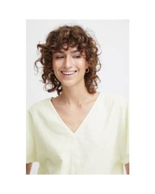 Byoung Falakka V Neck Blouse In Marshmallow di B.Young in White