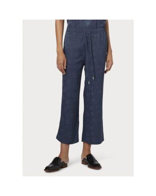 Navy Elasticated Floral Waist Trousers di Paul Smith in Blue