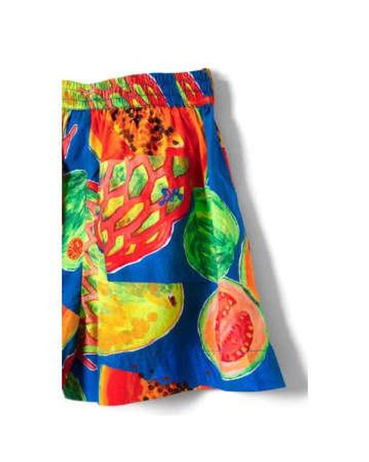 Damson Madder Red Papaya Print Pull On Shorts