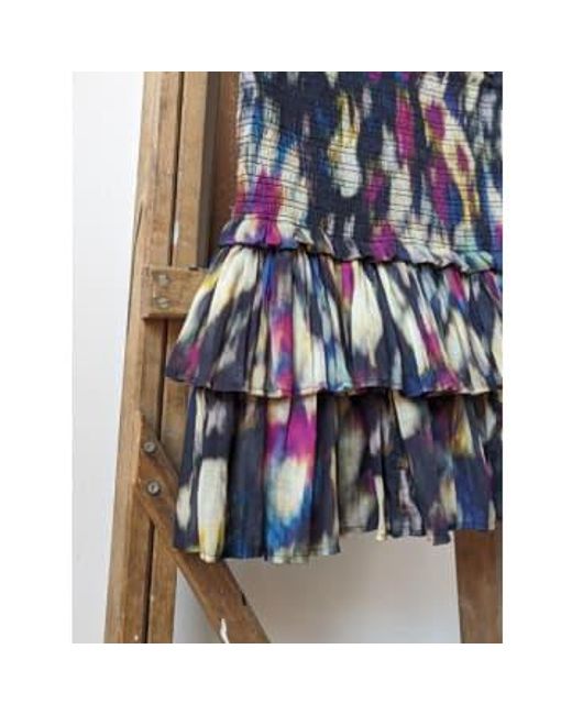 Isabel Marant Blue Naomi Ochre & Ruffle Skirt 34