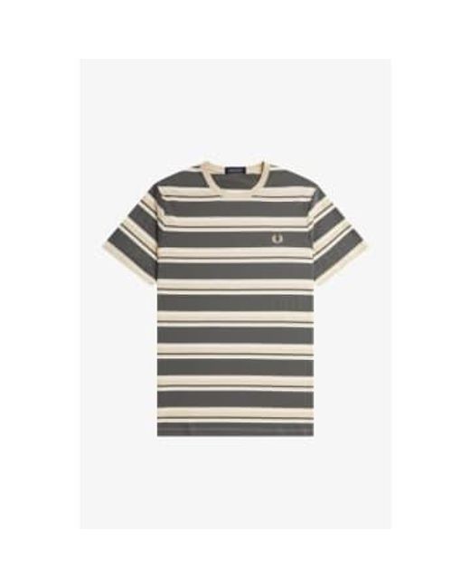 Fred Perry Gray Stripe T-shirt Field / Oatmeal for men