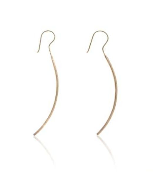 CollardManson Metallic Gold Long Plated Silver Curved Earrings One Size