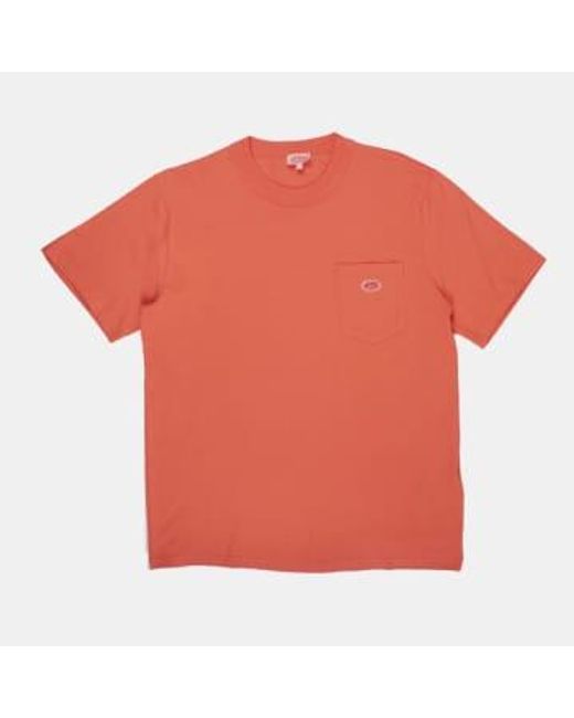 Armor Lux Orange Pocket T-shirt Coral Xl for men
