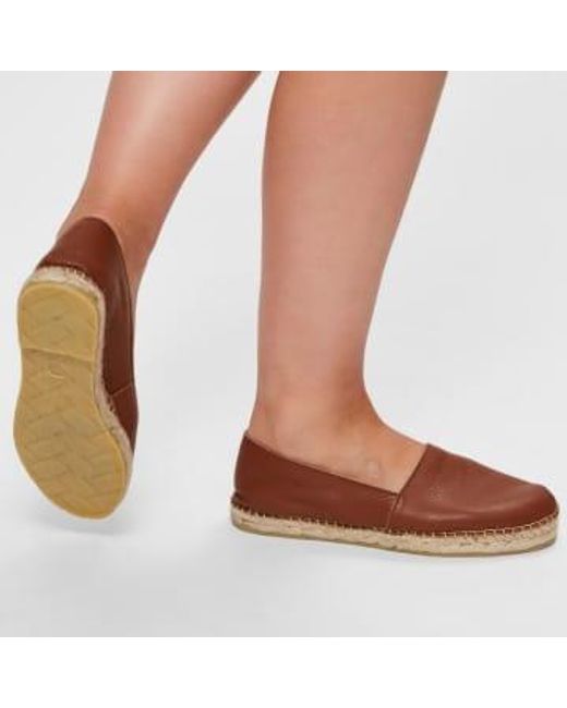 SELECTED Brown Leather Espadrilles Leather