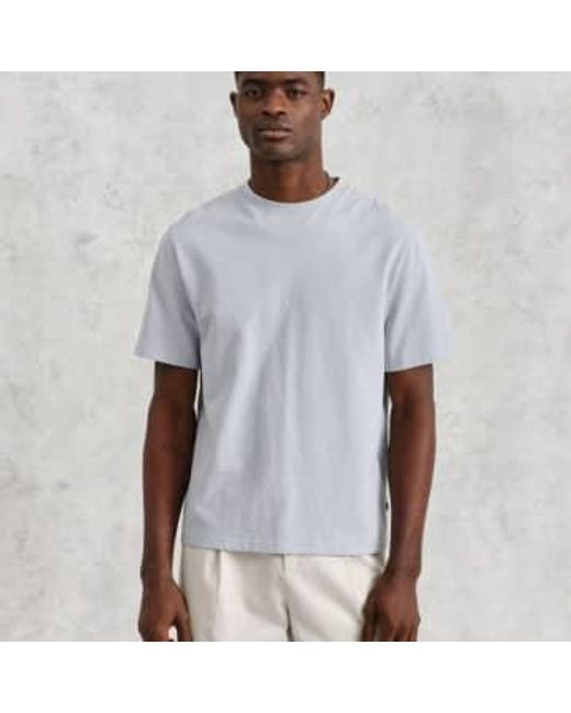 Wax London Dean t -shirt strukturierte bio -baumwollblau in White für Herren
