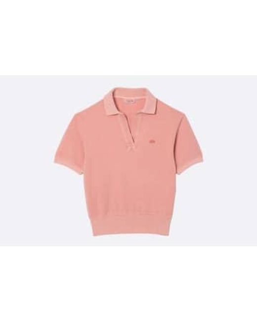 Lacoste Pink Collar Shirt