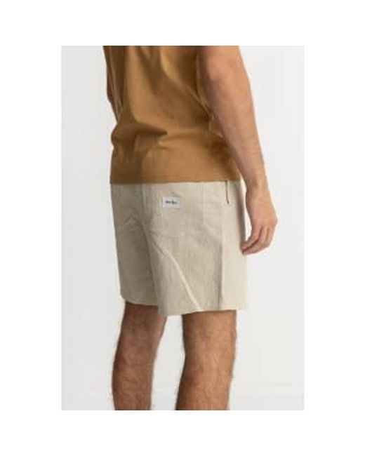 Rhythm Brown Textured Linen Jam Shorts for men