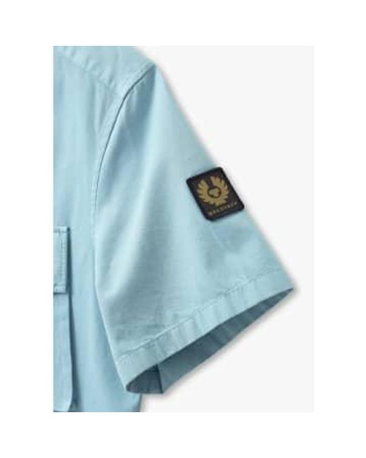 Belstaff Blue S Scale Short Sleeve Shirt for men