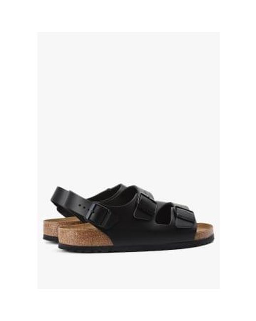 Birkenstock Black S Milano Leather Sandals for men