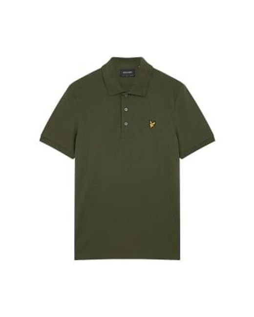 Plain Polo Shirt Olive 1 di Lyle & Scott in Green da Uomo