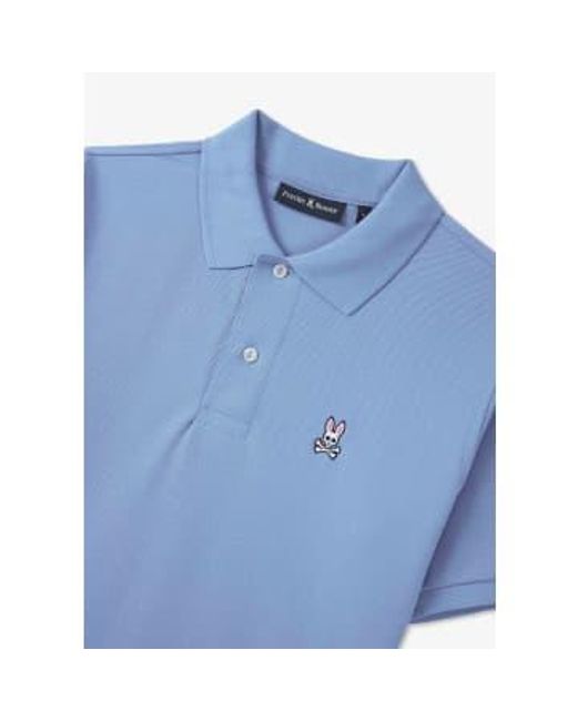 Psycho Bunny Blue S Classic Pique Polo Shirt for men