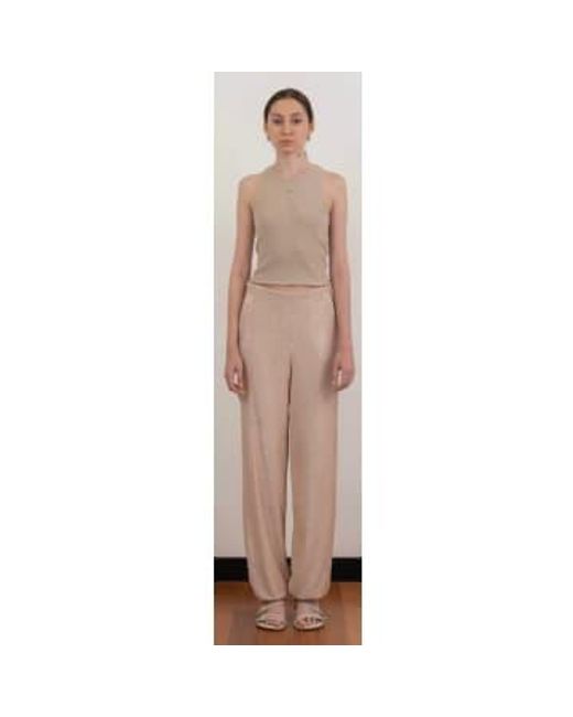 Nude Pink Sequin Trousers 38 / Female