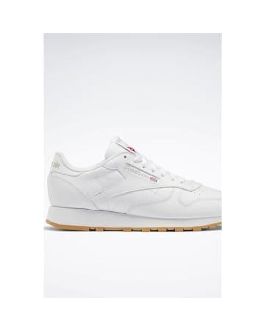 Womens Classic Leather Shoes di Reebok in White