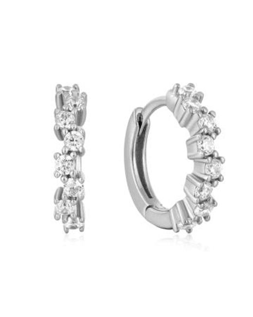 Ania Haie Metallic Sparkle Cluster huggie Hoop Earrings / Cubic Zirconia