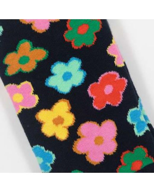 Chaussettes fleurs en marine et multiples Happy Socks en coloris White