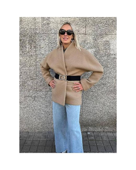 Ba&sh Gray Carole Belted Coat