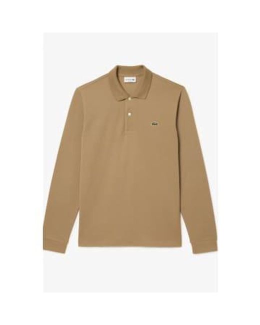 Lacoste Brown Original L.12.12 Long Sleeve Cotton Polo Shirt 3 for men