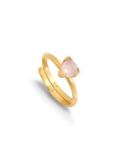 Audie Rose Quartz Adjustable Ring di SVP Jewellery in Metallic