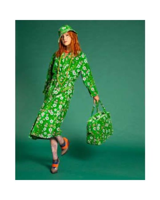 Les Touristes Green Luxury Velvet Dressing Gown, Blossom Velvet