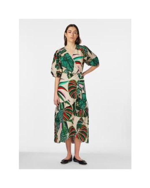 Y.A.S Green Botanic Wrap Dress