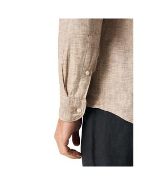 Camisa sarga lino contemporánea marrón 10000470938 Eton of Sweden de hombre de color Natural