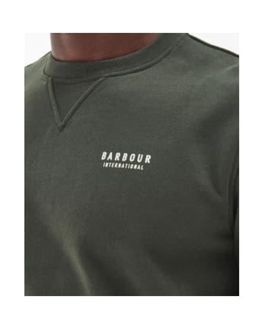 Barbour Gray International Charlton Crew Neck Sweatshirt Sage S for men