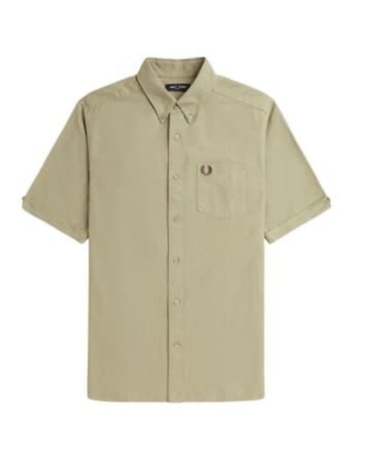 Fred Perry Green Oxford Short Sleeved Shirt M for men