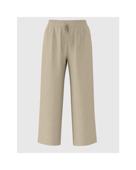 High Waisted Trousers Linen Mix di SELECTED in Natural