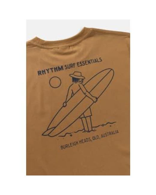 Camel Lull T Shirt di Rhythm in Brown da Uomo