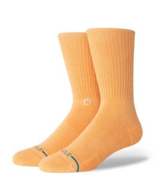 Stance Orange Icon Washed Sock Peach Large for men