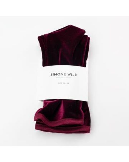 Bas cheville en velours vin Simone Wild en coloris Purple