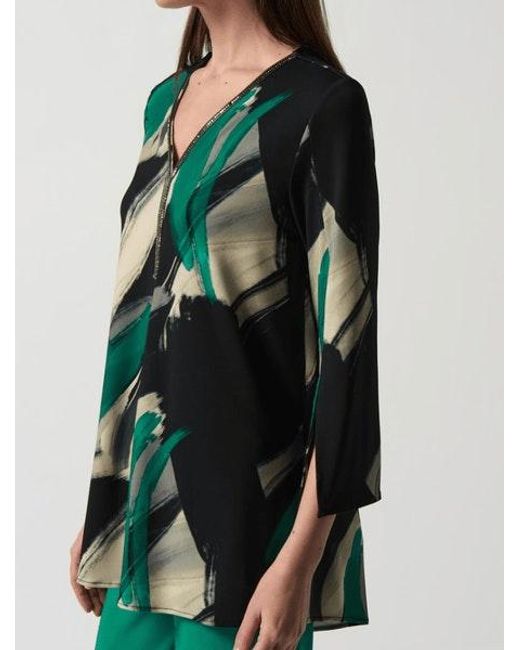 Joseph Ribkoff Green Abstract Printed Fit And Flare Tunic 233178 Col 178