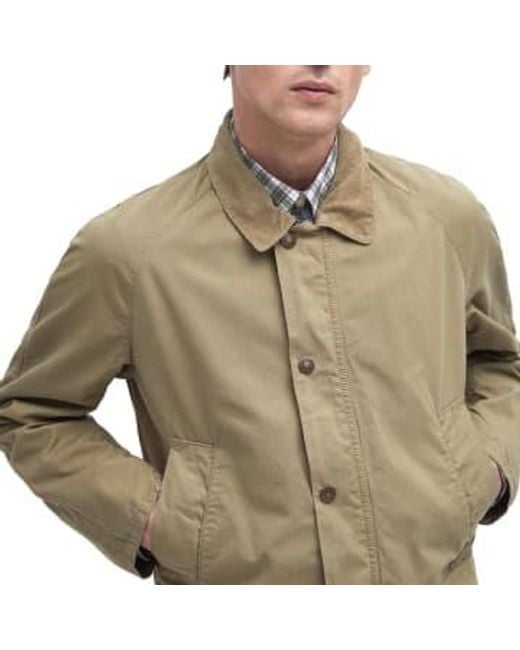 Barbour Green Ashby Casual Jacket Bleached Olive Small for men