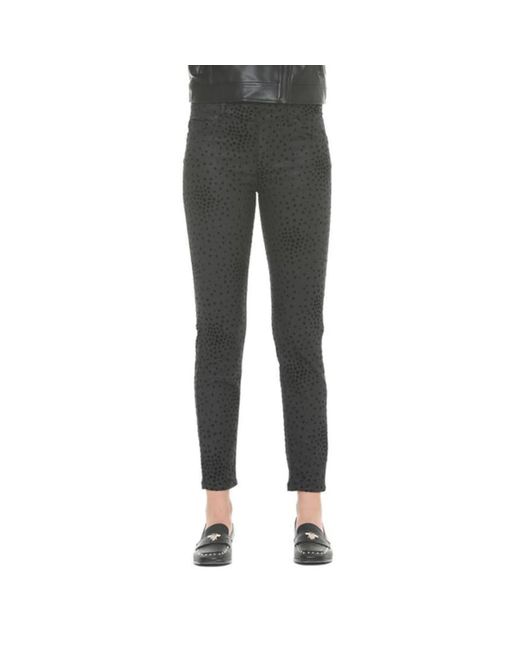 Silvian Heach Djelfa Kim Jeans With Velvet Polka Dots in Black | Lyst