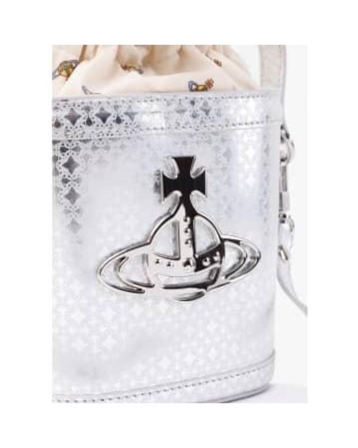 Vivienne Westwood White S Daisy Leather Drawstring Bucket Bag