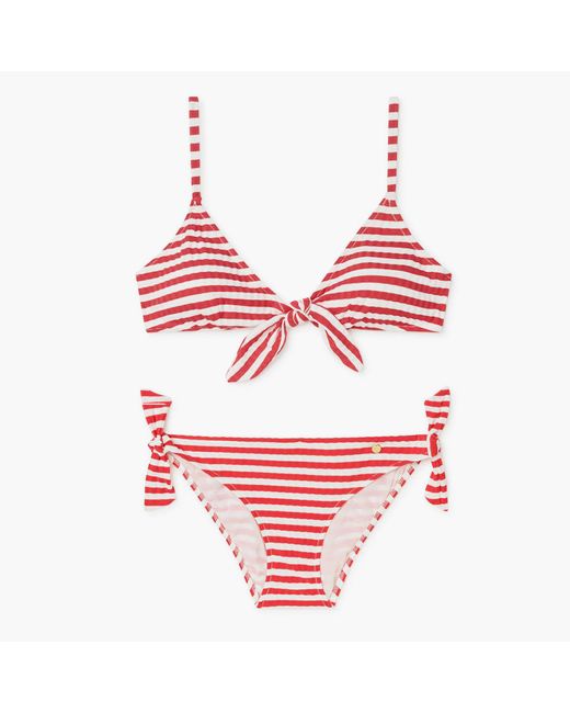 Bohodot Red + White Stripes Bikini | Lyst