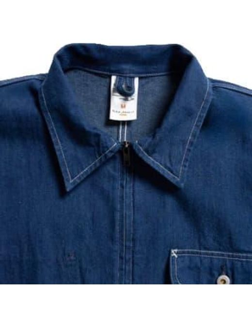 Nudie Jeans Blue Jimmy Utility Denim Jacket / M for men