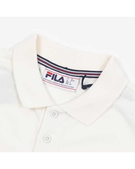 Fila White Two Button Tipped Rib Basic Polo for men