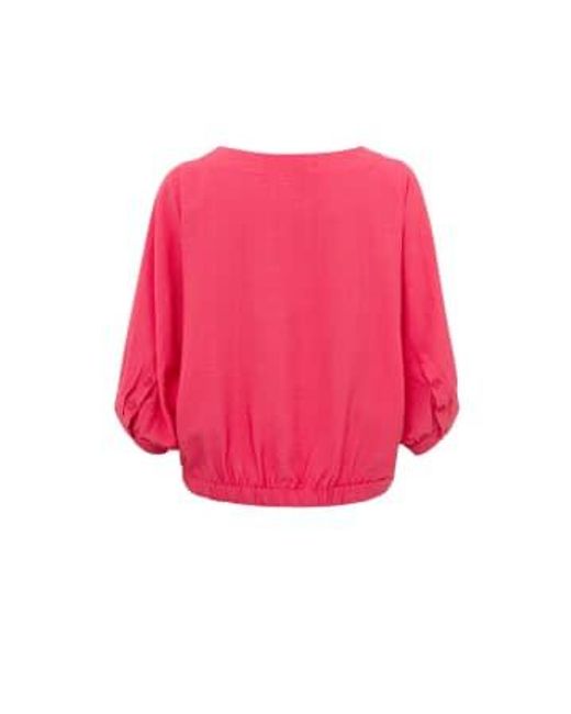 Batwing Top With Boatneck And Long Sleeves Or Paradise Pink di Yaya