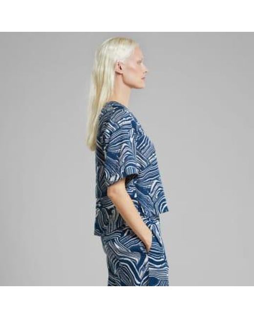 Dedicated Blue Odense Blouse Clay Swirl S