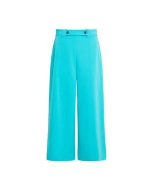 French Connection Blue Jaded Echo Crepe Culottes Uk 10