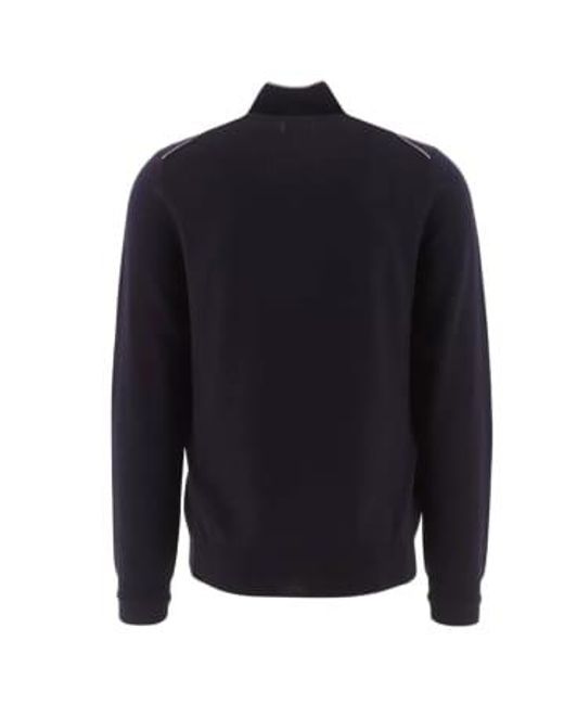 PS by Paul Smith Blue Merino Wool Zip Neck Sweater for men