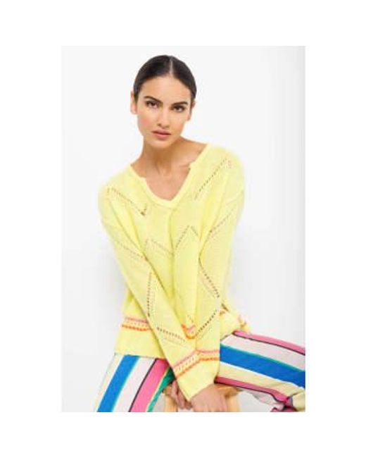 Lisa Todd Yellow Limelight Summer Softie Cashmere Sweater Medium