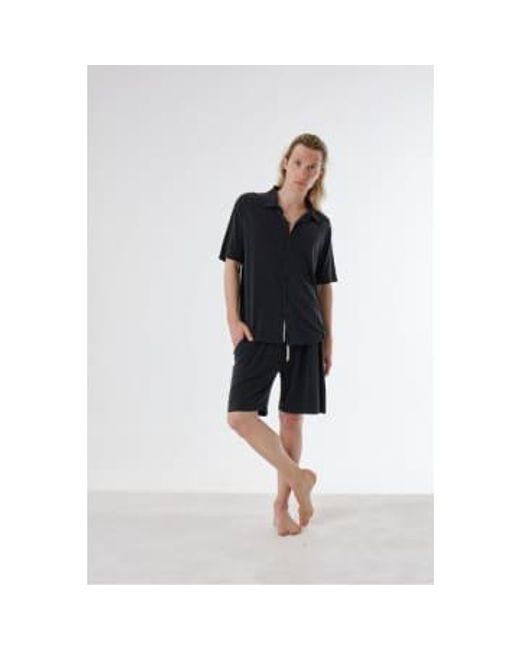 Daniele Fiesoli Black Italian Silk/cotton Shorts Charcoal Small for men